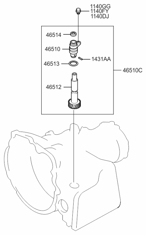 2007 Kia Rio Auto Transmission Speedometer Driven Gear Diagram