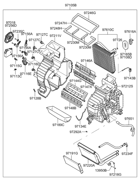 2006 Kia Rio Heater System-Heater & Evaporator Diagram 2