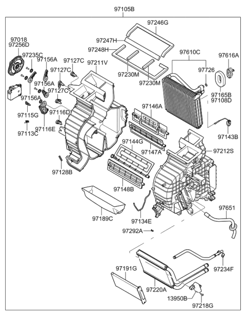 2009 Kia Rio Heater System-Heater & Evaporator Diagram 2