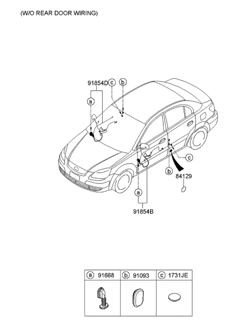 2006 Kia Rio Wiring Assembly-Front Door Diagram for 916111G210