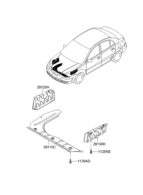 2008 Kia Rio Under Cover Diagram