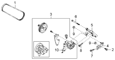 2004 Kia Spectra Power Steering Oil Pump Diagram