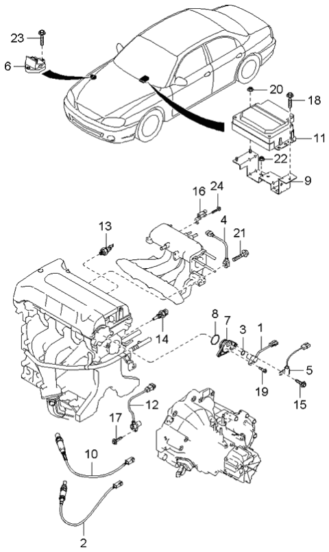 2001 Kia Spectra Electronic Coltrol Diagram