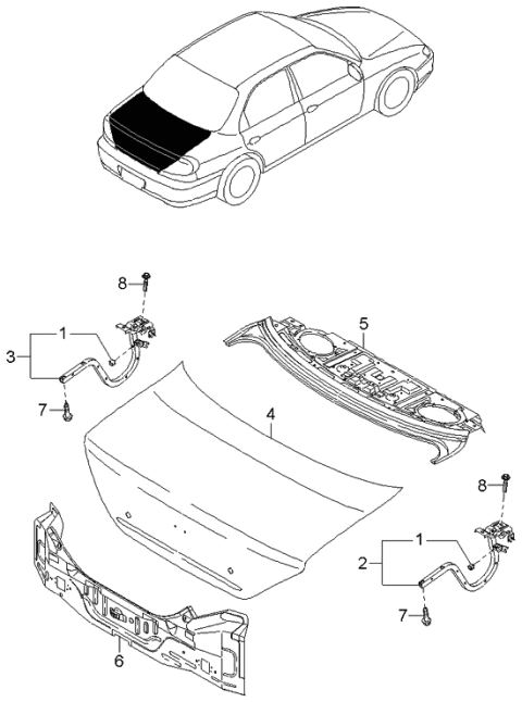 2003 Kia Spectra Panel Assembly-REND Diagram for 0K2NB70750