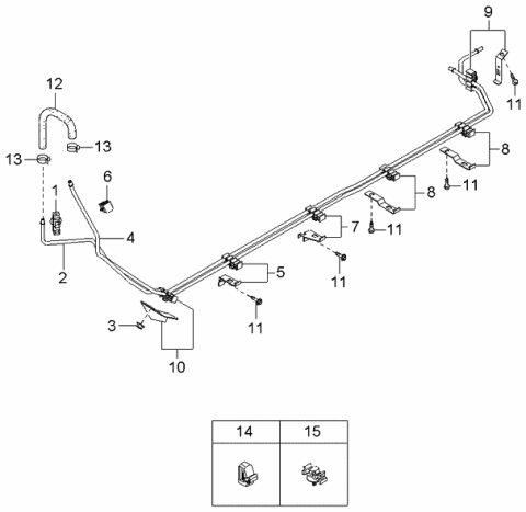 2002 Kia Spectra Clip Diagram for 0H11545917