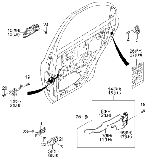 2002 Kia Spectra Rear Door Locking Diagram