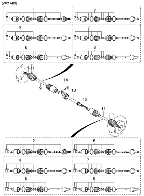 2002 Kia Spectra Drive Shaft Diagram 1