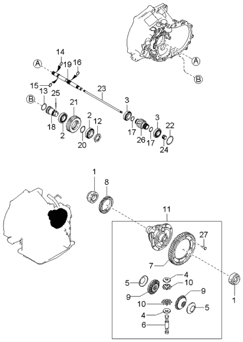 2004 Kia Spectra Gear-Differential,Side Diagram for MFA1227251