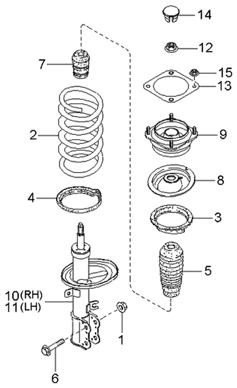 2001 Kia Spectra Spring & Strut-Front Diagram