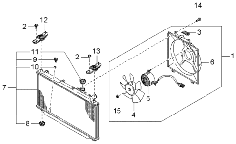 2002 Kia Spectra Radiator Hose & Reservoir Tank Diagram 2