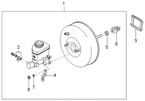 2004 Kia Spectra Bracket Diagram for 0K2N143901