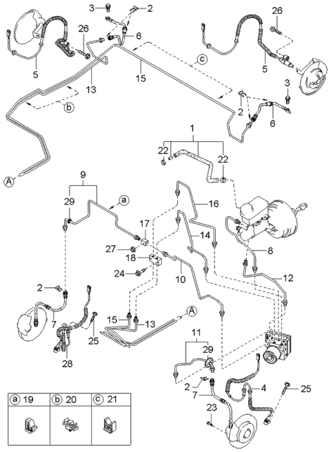 2001 Kia Spectra Brake Fluid Lines Diagram 2