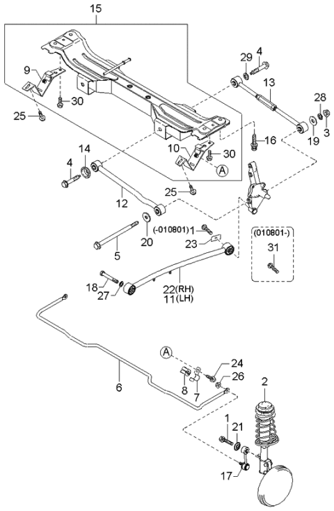 2002 Kia Spectra Bush-Rubber Diagram for 0K2FA28156