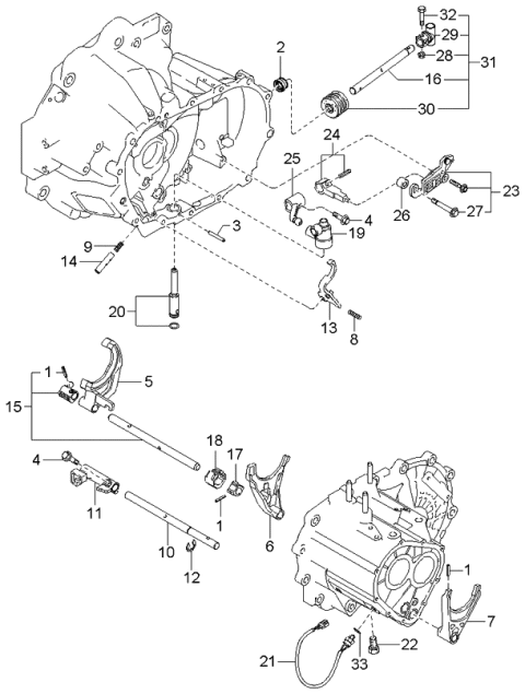 2003 Kia Spectra Gear Shift Control Diagram