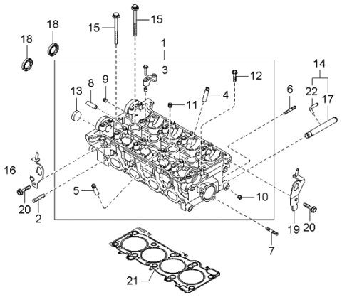 2002 Kia Spectra Cylinder Head Diagram