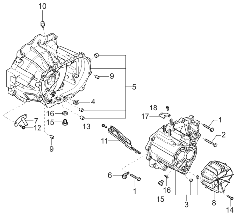 2001 Kia Spectra Transmission Case Diagram