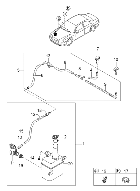 2002 Kia Spectra Windshield Washer Diagram