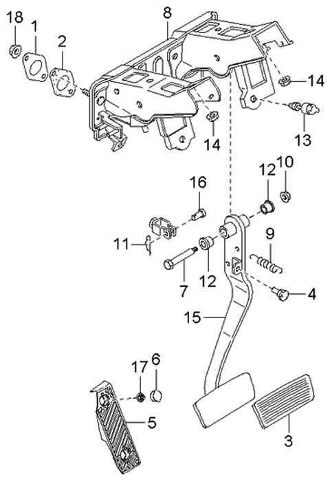 2003 Kia Spectra Clutch & Brake Control Diagram 1