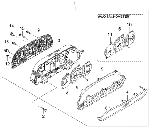 2001 Kia Spectra Meter Set Diagram 1