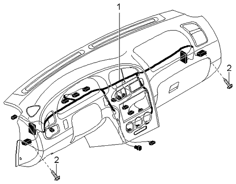 2003 Kia Spectra Wiring Assembly-INSTRUMNET Diagram for 0K2NA67030E