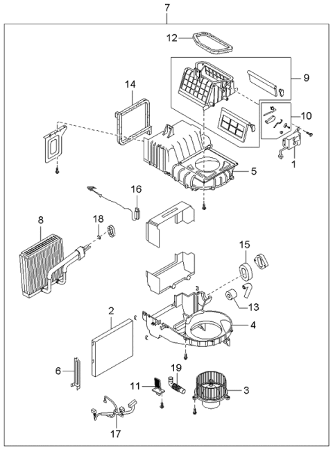 2002 Kia Spectra Cooling Unit Diagram