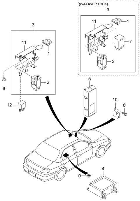 2001 Kia Spectra Relay & Module Diagram