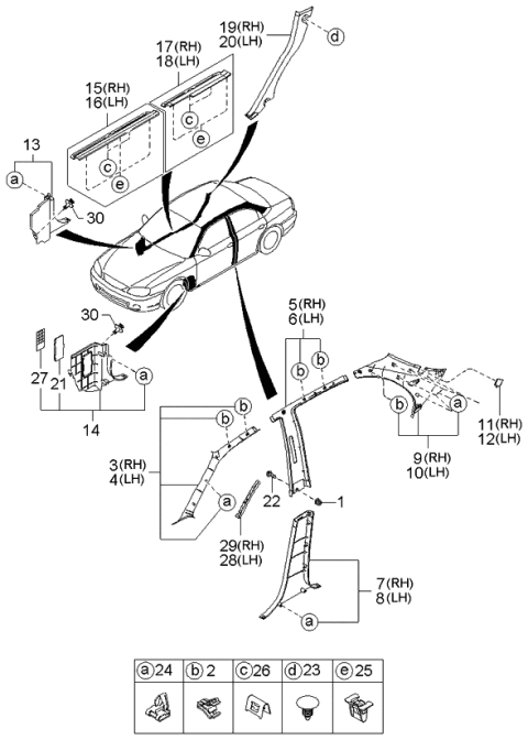 2002 Kia Spectra Trim Assembly-Front SCUFF Diagram for 0K2A168720F96