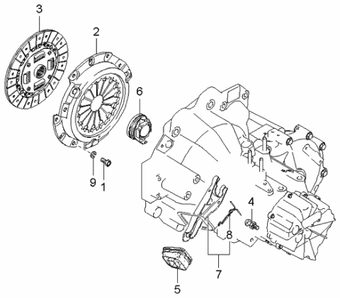 2004 Kia Spectra Clutch & Release Fork Diagram