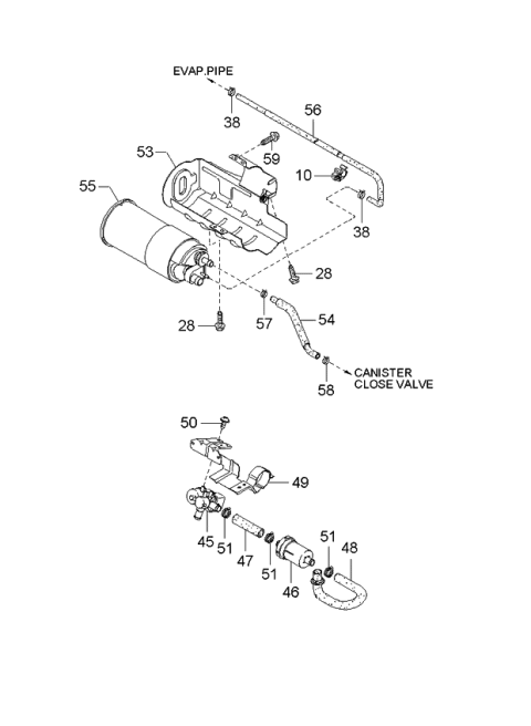 2004 Kia Spectra Sedan (Old Body Style) Tank-Fuel Diagram 2