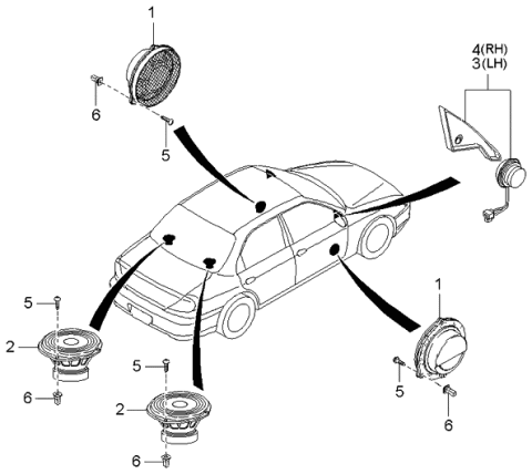 2001 Kia Spectra Speaker Diagram