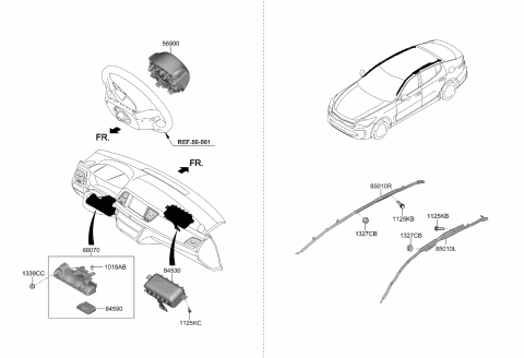 2021 Kia Stinger Air Bag System Diagram