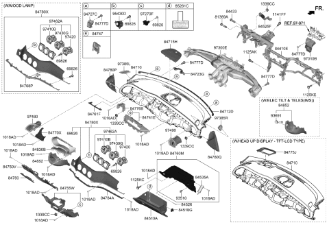 2020 Kia Stinger PANEL ASSY-CENTER FA Diagram for 84760J5000YBR