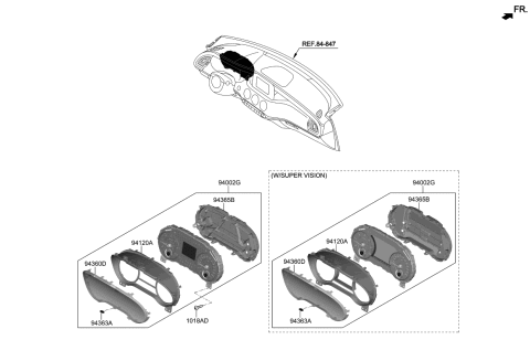 2020 Kia Stinger Cluster Assembly-INSTRUM Diagram for 94001J5370