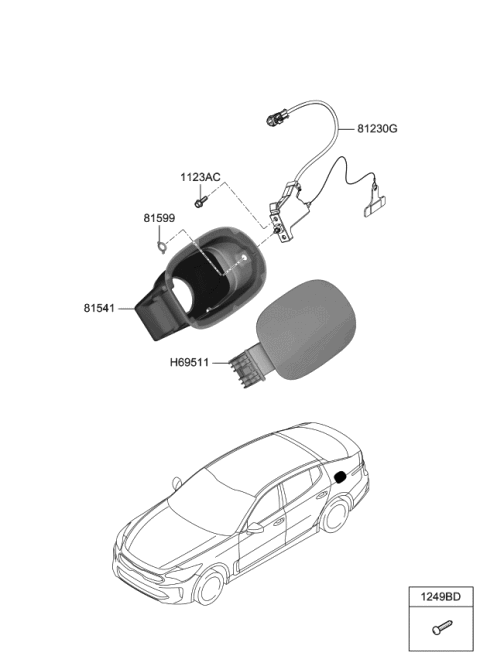 2020 Kia Stinger Fuel Filler Door Diagram