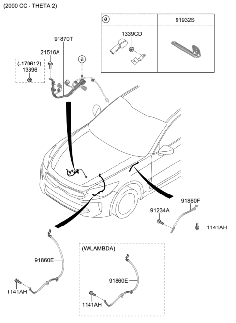 2019 Kia Stinger Wiring Assembly-Transmission GROUD Diagram for 91860J5510