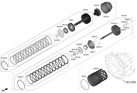 2018 Kia Stinger Clutch Assembly-Under Drive Diagram for 455104J000