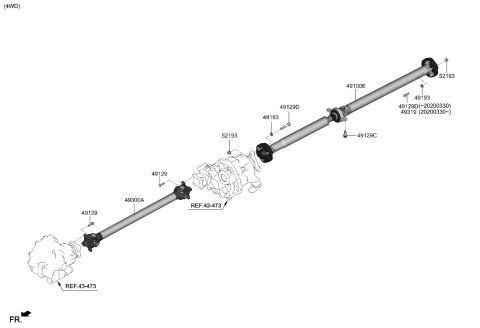 2018 Kia Stinger Propeller Shaft Diagram 1