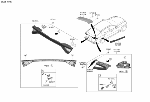 2018 Kia Stinger Lamp Assembly-Rear Combination Diagram for 92403J5020