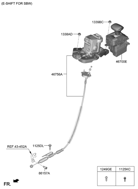 2018 Kia Stinger Shift Lever Control Diagram 1