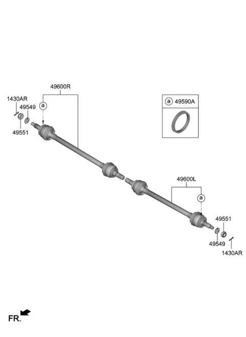 2020 Kia Stinger Drive Shaft (Rear) Diagram