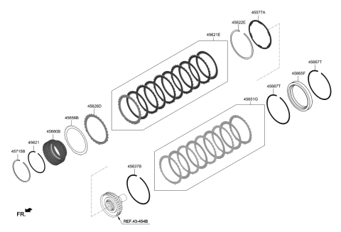 2018 Kia Stinger Snap Ring Diagram for 456124J000