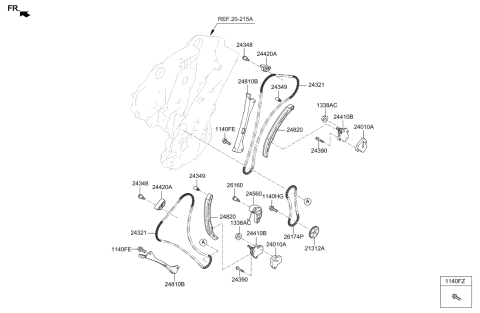 2019 Kia Stinger Chain-Oil Pump Diagram for 243223CGD0