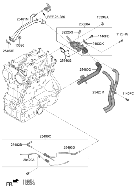 2020 Kia Stinger Control Assembly-COOLANT Diagram for 256002CTA0