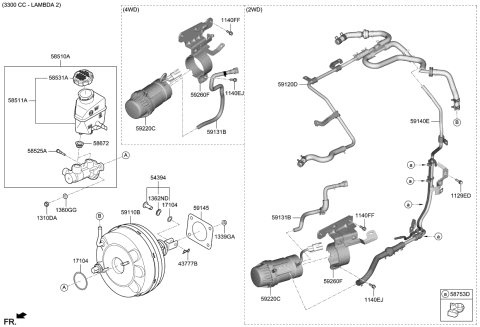 2018 Kia Stinger Hose-Brake Booster V Diagram for 59131J5900