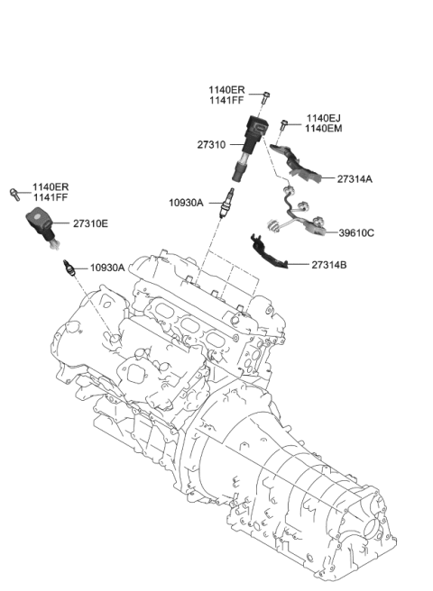 2020 Kia Stinger Spark Plug & Cable Diagram 2