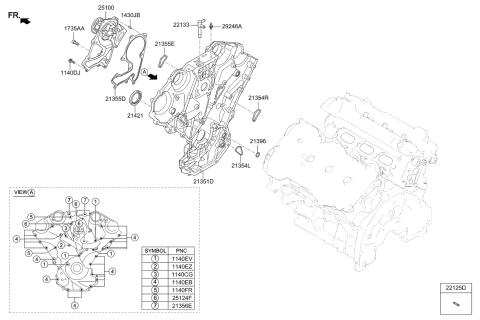 2021 Kia Stinger Belt Cover & Oil Pan Diagram 2