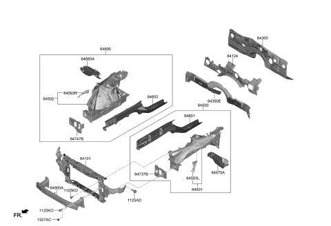 2020 Kia Stinger Panel Assembly-Fender Apron Diagram for 64502J5000