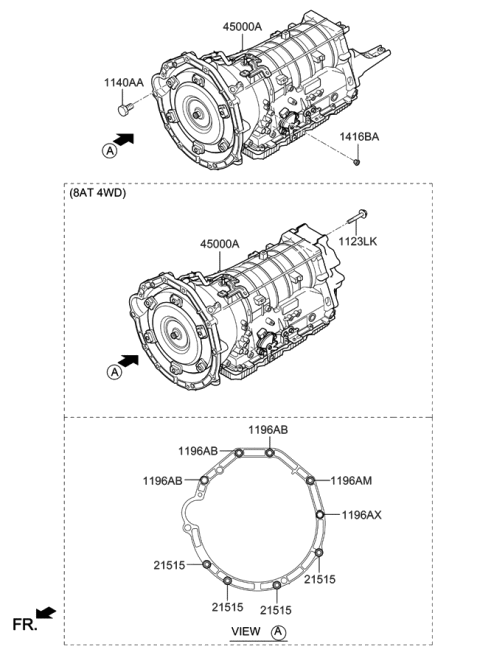 2019 Kia Stinger Transaxle Assy-Auto Diagram 2