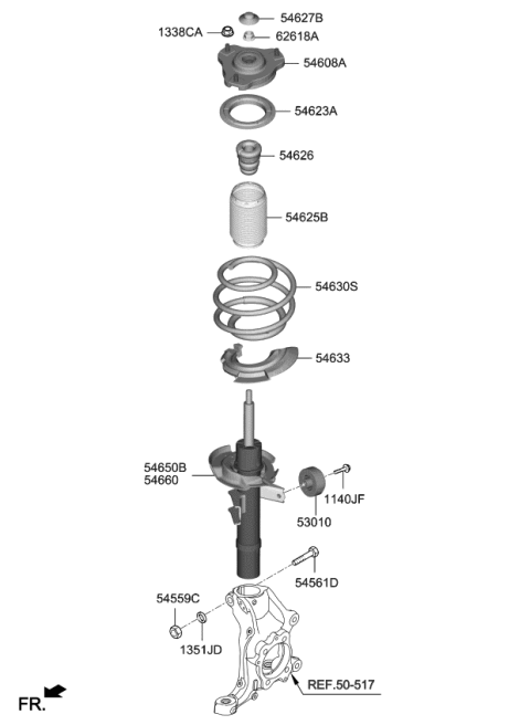 2020 Kia Stinger Spring & Strut-Front Diagram 1