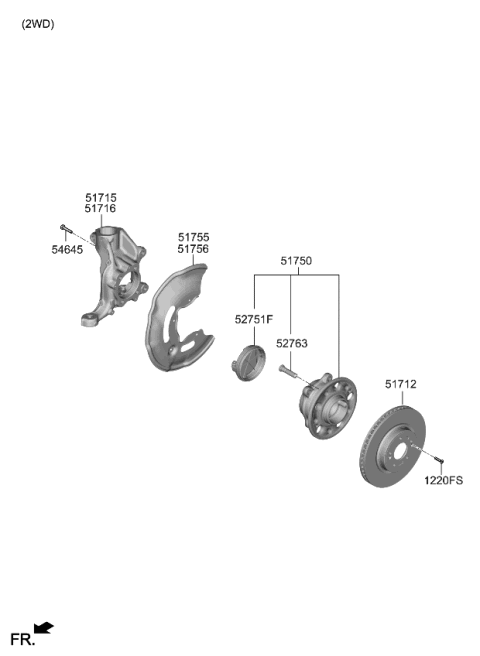 2020 Kia Stinger Rear Bearing Sensor Diagram for 58980J5000